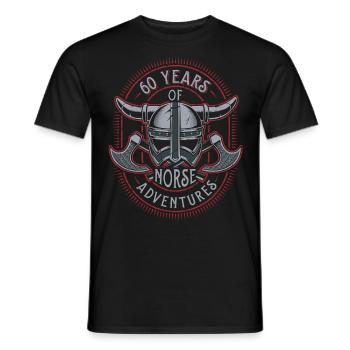 60 ans d’aventures nordiques - 60e anniversaire - T-shirt homme - noir - Devant - AI Model Male 178 light (178cm)