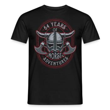 64 Years of Norse Adventures - 64th Birthday - Men's T-Shirt - black - Front - AI Model Male 178 light (178cm)