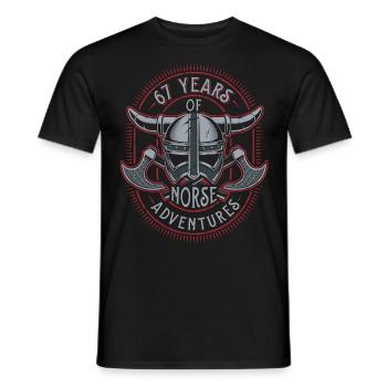 67 ans d’aventures nordiques - 67e anniversaire - T-shirt homme - noir - Devant - AI Model Male 178 light (178cm)