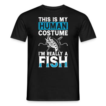 Angler - Men's T-Shirt - black - Front - AI Model Male 178 light (178cm)