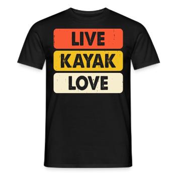 Kayak Kayaker Kayaker - Men's T-Shirt - black - Front - AI Model Male 178 light (178cm)