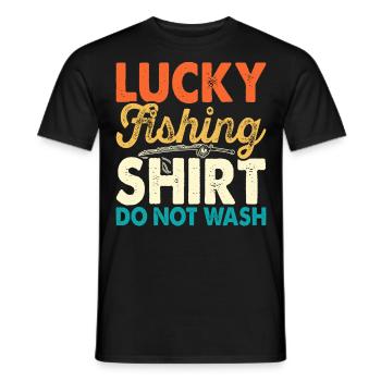 Chemise de pêche porte-bonheur - T-shirt homme - noir - Devant - AI Model Male 178 light (178cm)