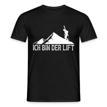 Skibergsteiger Ich bin der Lift Ski Touring - Männer T-Shirt - Schwarz - Vorne - AI Model Male 178 light (178cm)