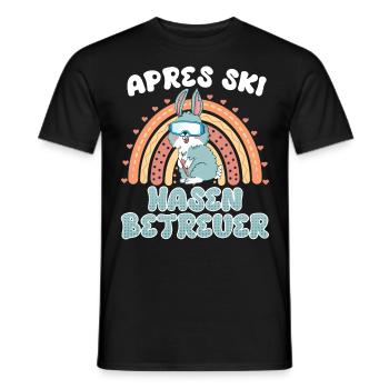 Apres Ski Hasen Betreuer Skihasen Shirt Frauen - Männer T-Shirt - Schwarz - Vorne - AI Model Male 178 light (178cm)