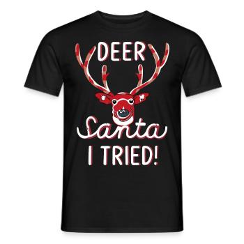 Rudolf das Rentier - Deer Santa I tried - Geschenk - Männer T-Shirt - Schwarz - Vorne - AI Model Male 178 light (178cm)