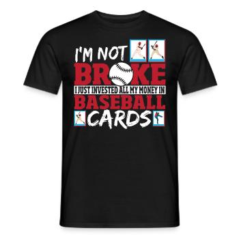 Baseball Card Collector Invested Money In - Men's T-Shirt - black - Front - AI Model Male 178 light (178cm)