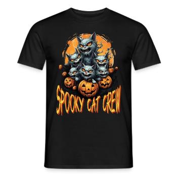 Happy Halloween Cats Pumpkin Costume Spooky - Men's T-Shirt - black - Front - AI Model Male 178 light (178cm)