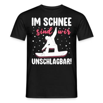 Snowboard Mädchen Im Schnee sind wir Unschlagbar! - Männer T-Shirt - Schwarz - Vorne - AI Model Male 178 light (178cm)