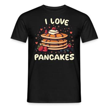 I Love Pancakes - Profitez de la vie avec des crêpes - T-shirt homme - noir - Devant - AI Model Male 178 light (178cm)