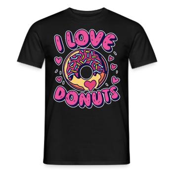I love Donuts - Zelebriere deine Liebe für Donuts - Männer T-Shirt - Schwarz - Vorne - AI Model Male 178 light (178cm)