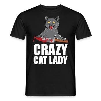 Crazy Cat Lady - Men's T-Shirt - black - Front - AI Model Male 178 light (178cm)