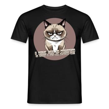 Excusez-vous auprès de tous ceux que je n’ai pas encore offensés chat - T-shirt homme - noir - Devant - AI Model Male 178 light (178cm)
