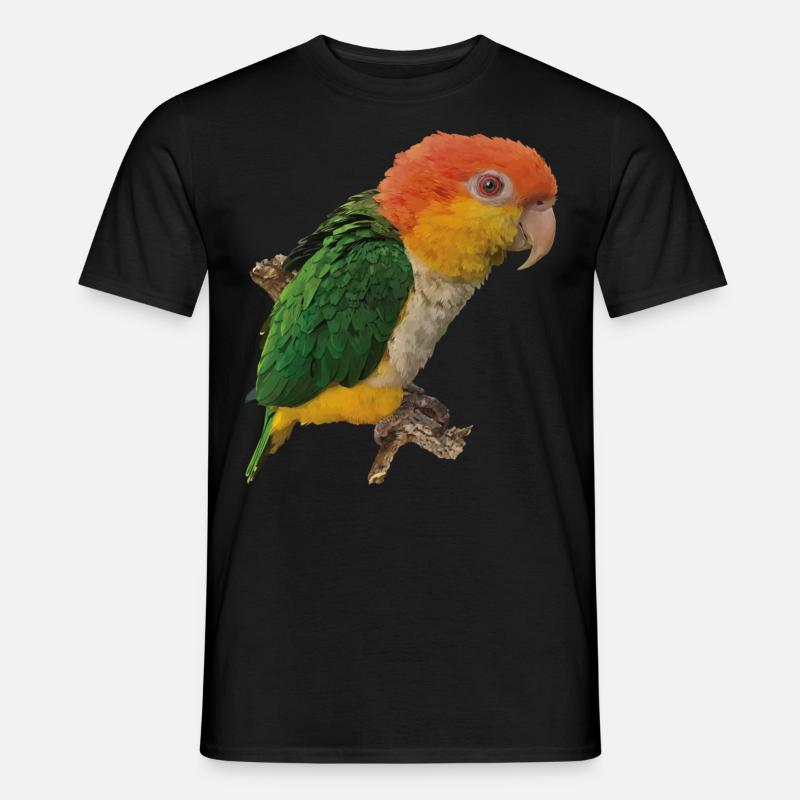 Der orangeköpfige Caique - Männer T-Shirt - Schwarz