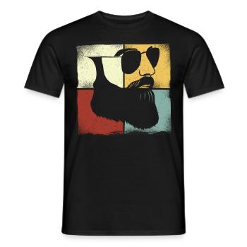 Beard Lover Bearded Man Retro - Men's T-Shirt - black - Front - AI Model Male 178 light (178cm)