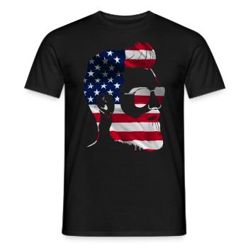Amant barbe Homme barbu américain - T-shirt homme - noir - Devant - AI Model Male 178 light (178cm)