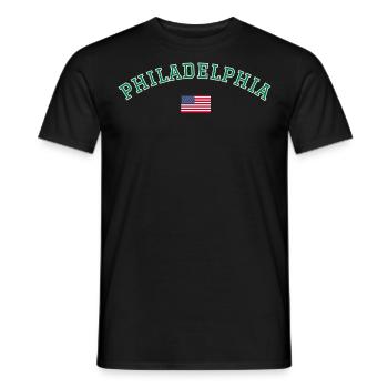 Philadelphia, America, USA - Men's T-Shirt - black - Front - AI Model Male 178 light (178cm)