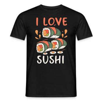 Sushi Passion - Love, Life, Sushi - Men's T-Shirt - black - Front - AI Model Male 178 light (178cm)