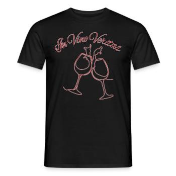 In Vino Veritas Sketched - Men's T-Shirt - black - Front - AI Model Male 178 light (178cm)