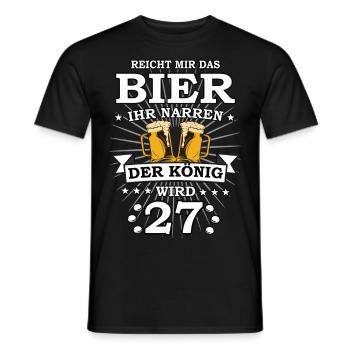 Reicht mir das Bier ihr Narren der König wird 27 - Männer T-Shirt - Schwarz - Vorne - AI Model Male 178 light (178cm)
