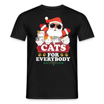 Cats For Everybody - Männer T-Shirt - Schwarz - Vorne - AI Model Male 178 light (178cm)