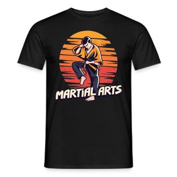 Action d’arts martiaux - Force et habileté - T-shirt homme - noir - Devant - AI Model Male 178 light (178cm)