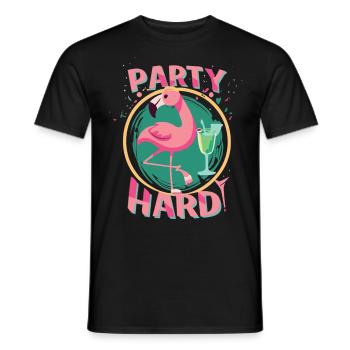 Party Flamingo Flair - Plaisir, Liberté, Célébration - T-shirt homme - noir - Devant - AI Model Male 178 light (178cm)
