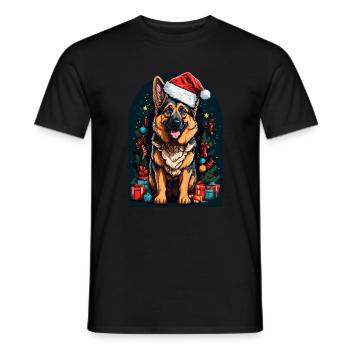 Funny German Shepherd With - Men's T-Shirt - black - Front - AI Model Male 178 light (178cm)