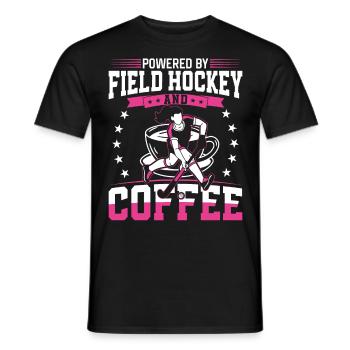 Field Hockey Coffee Powered By - Männer T-Shirt - Schwarz - Vorne - AI Model Male 178 light (178cm)