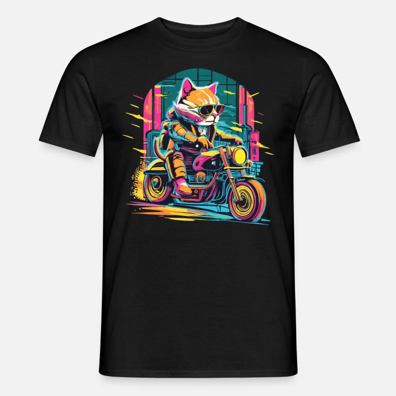 Kør med poter - Kattekraft på cyklen - T-shirt herr - svart