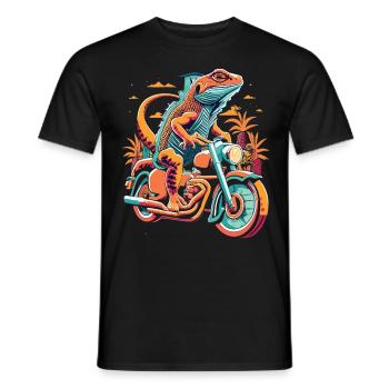 Casual Lizard Ride - Focus sur les motards expérimentés - T-shirt homme - noir - Devant - AI Model Male 178 light (178cm)