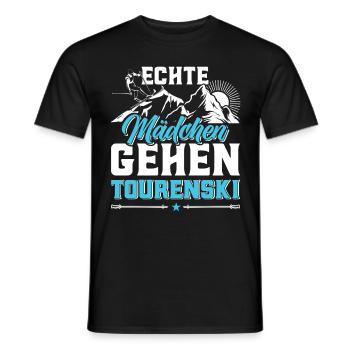 Skisport Echte Mädchen gehen Tourenski Girls - Männer T-Shirt - Schwarz - Vorne - AI Model Male 178 light (178cm)