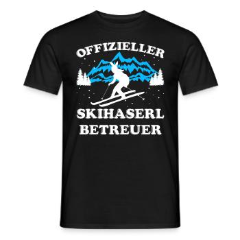 Offizieller Skihaserl Betreuter Skihasen Caretaker - Männer T-Shirt - Schwarz - Vorne - AI Model Male 178 light (178cm)