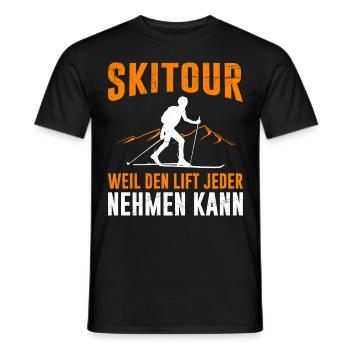 Skitour Weil den Lift jeder Nehmen kann Tourenski - Männer T-Shirt - Schwarz - Vorne - AI Model Male 178 light (178cm)