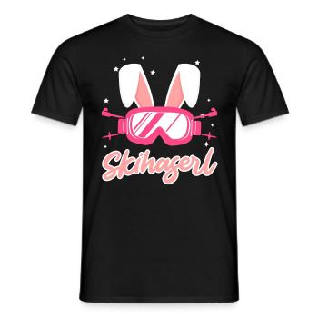 Skihaserl Apres Ski Party Skifahrerin Bunny - Männer T-Shirt - Schwarz - Vorne - AI Model Male 178 light (178cm)