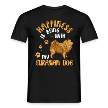 Eurasier makes me happy Eurasier - Men's T-Shirt - black - Front - AI Model Male 178 light (178cm)