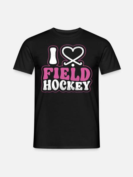 Field Hockey Heart I Love Field - Men's T-Shirt - black