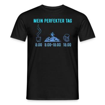 Mein Perfekter Tag Kaffee Skibergsteigen Bier - Männer T-Shirt - Schwarz - Vorne - AI Model Male 178 light (178cm)