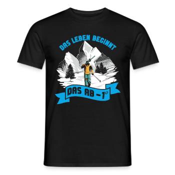 Skisport Das Leben Beginnt Das ab -1° Skifahren - Männer T-Shirt - Schwarz - Vorne - AI Model Male 178 light (178cm)