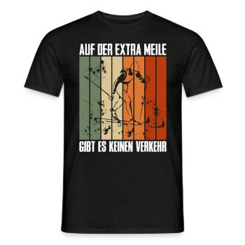 Skilanglauf Auf der Extra Meile Kein Verkehr - Männer T-Shirt - Schwarz - Vorne - AI Model Male 178 light (178cm)