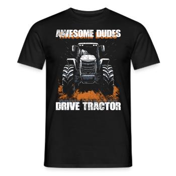 Great Guys Driving Tractor Farmer Farmer Gift - Men's T-Shirt - black - Front - AI Model Male 178 light (178cm)