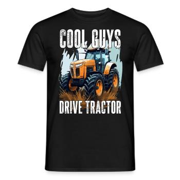 Cool Boys Driving Tractor Farmer Farmer Gift - Men's T-Shirt - black - Front - AI Model Male 178 light (178cm)