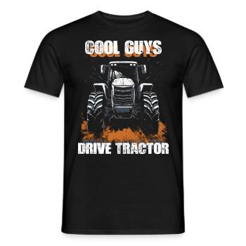 Cool Boys Driving Tractor Farmer Farmer Gift - Men's T-Shirt - black - Front - AI Model Male 178 light (178cm)