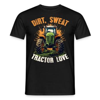 Dirt Sweat Tractor Love Farmer Agriculture - Men's T-Shirt - black - Front - AI Model Male 178 light (178cm)