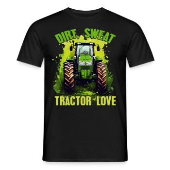 Dirt Sweat Tractor Love Farmer Farmer Gift - Men's T-Shirt - black - Front - AI Model Male 178 light (178cm)
