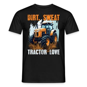 Dirt Sweat Tractor Love Gift Farmer Farmer - Men's T-Shirt - black - Front - AI Model Male 178 light (178cm)