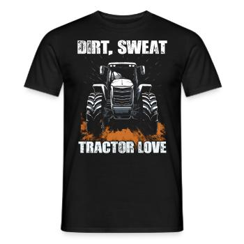 Dirt Sweat Tractor Love Farmer Agriculture - Men's T-Shirt - black - Front - AI Model Male 178 light (178cm)