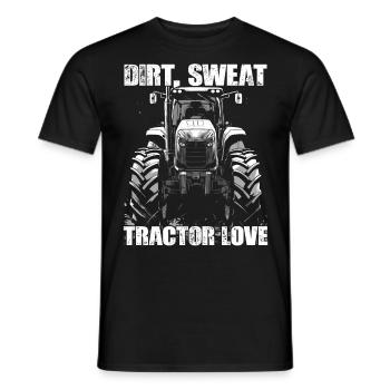 Dirt Sweat Tractor Love Gift Farmer Farmer - Men's T-Shirt - black - Front - AI Model Male 178 light (178cm)