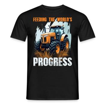 Feeding World's Progress Traktor Landwirt Bauer - Männer T-Shirt - Schwarz - Vorne - AI Model Male 178 light (178cm)