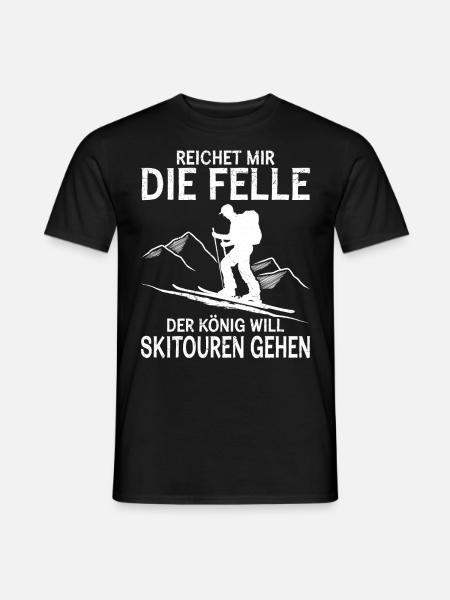 Ski Touring Der König will Skitouren Gehen - Männer T-Shirt - Schwarz