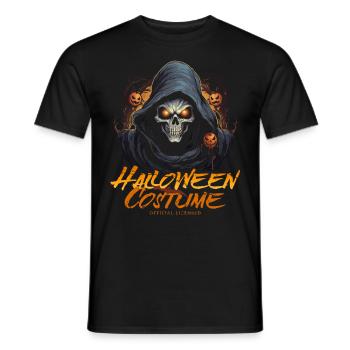 Grim Reaper with Pumpkin: Vintage Halloween Costume - Men's T-Shirt - black - Front - AI Model Male 178 light (178cm)